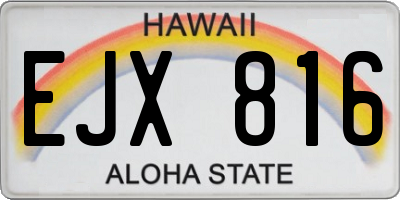 HI license plate EJX816