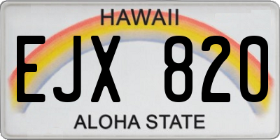 HI license plate EJX820