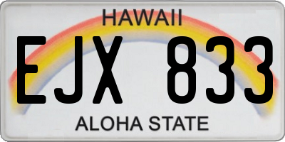 HI license plate EJX833