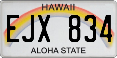 HI license plate EJX834