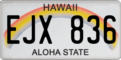 HI license plate EJX836