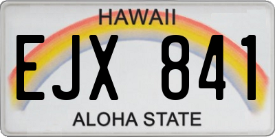 HI license plate EJX841