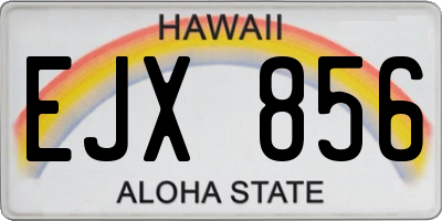 HI license plate EJX856