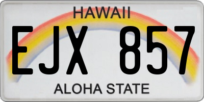 HI license plate EJX857
