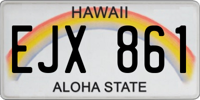 HI license plate EJX861