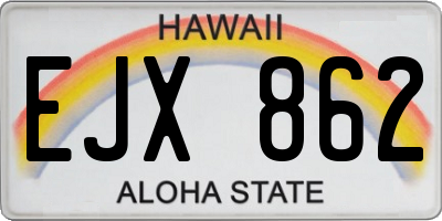 HI license plate EJX862