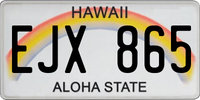 HI license plate EJX865