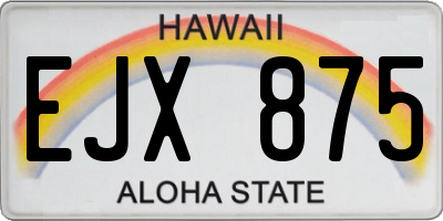 HI license plate EJX875
