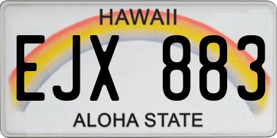 HI license plate EJX883