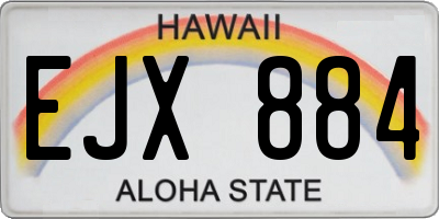 HI license plate EJX884