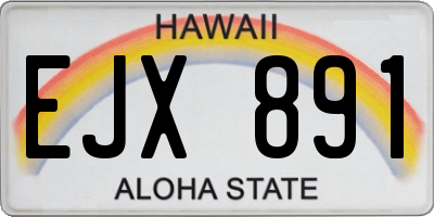 HI license plate EJX891