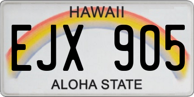 HI license plate EJX905