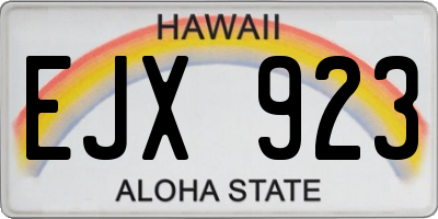 HI license plate EJX923