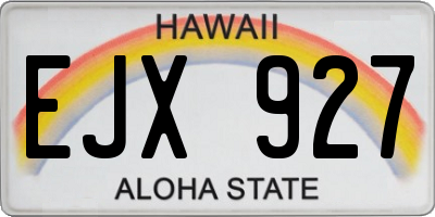 HI license plate EJX927