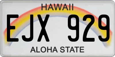 HI license plate EJX929