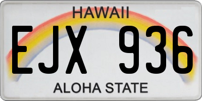 HI license plate EJX936