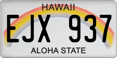 HI license plate EJX937