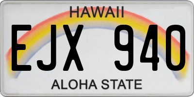 HI license plate EJX940