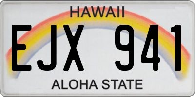 HI license plate EJX941