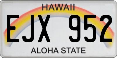 HI license plate EJX952