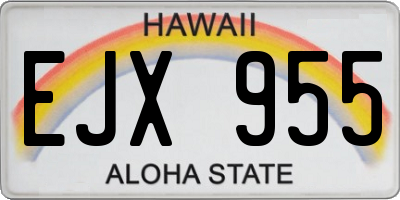 HI license plate EJX955
