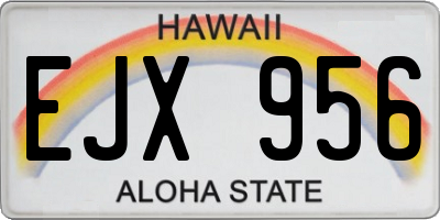 HI license plate EJX956