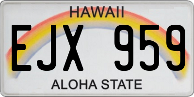 HI license plate EJX959