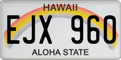 HI license plate EJX960
