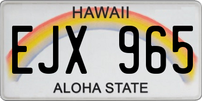 HI license plate EJX965