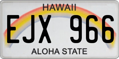 HI license plate EJX966