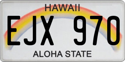 HI license plate EJX970