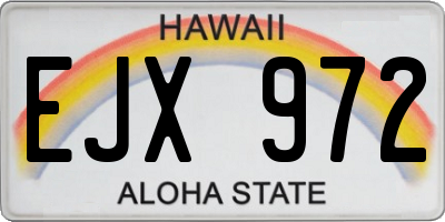 HI license plate EJX972