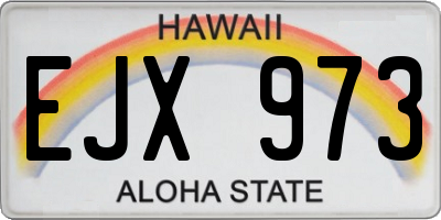 HI license plate EJX973