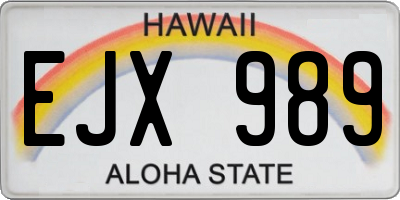 HI license plate EJX989