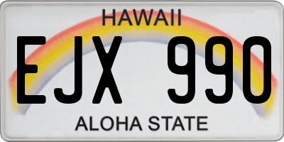 HI license plate EJX990