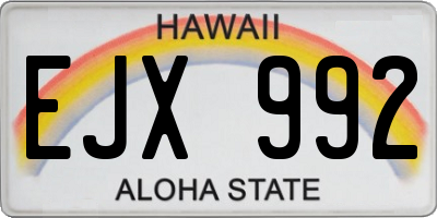 HI license plate EJX992