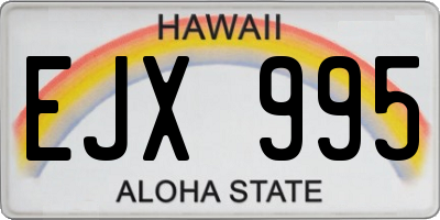 HI license plate EJX995