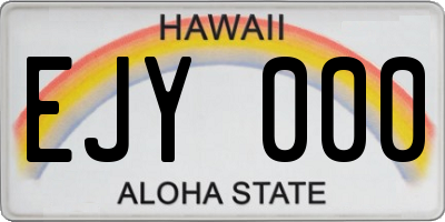 HI license plate EJY000