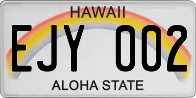 HI license plate EJY002
