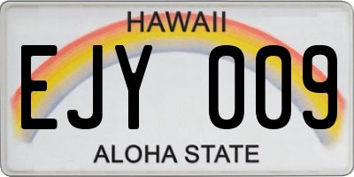 HI license plate EJY009
