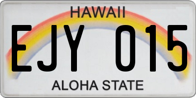 HI license plate EJY015