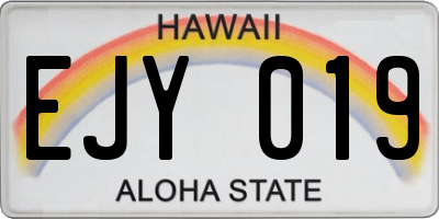 HI license plate EJY019