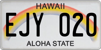 HI license plate EJY020
