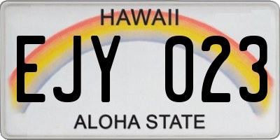 HI license plate EJY023