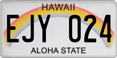 HI license plate EJY024