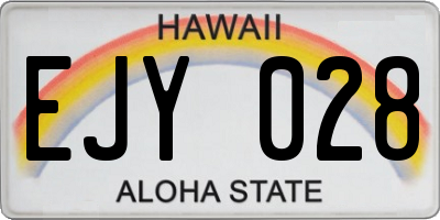 HI license plate EJY028