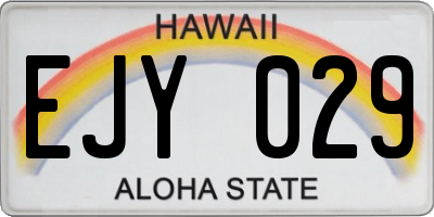 HI license plate EJY029