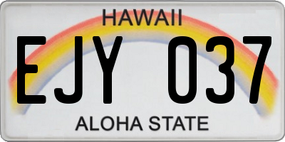 HI license plate EJY037