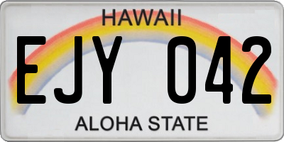 HI license plate EJY042
