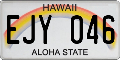 HI license plate EJY046